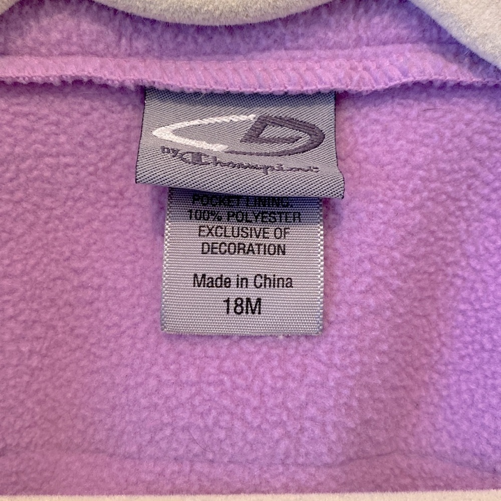 Baby girls fleece zip up Size 18M purple & gray - Picture 3 of 4
